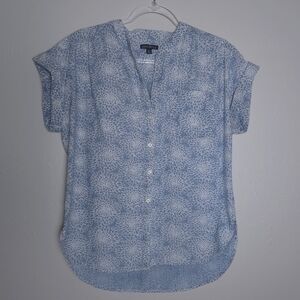 Mercantile J. Crew Cotton Printed Roll Sleeve Oversized Top Size S